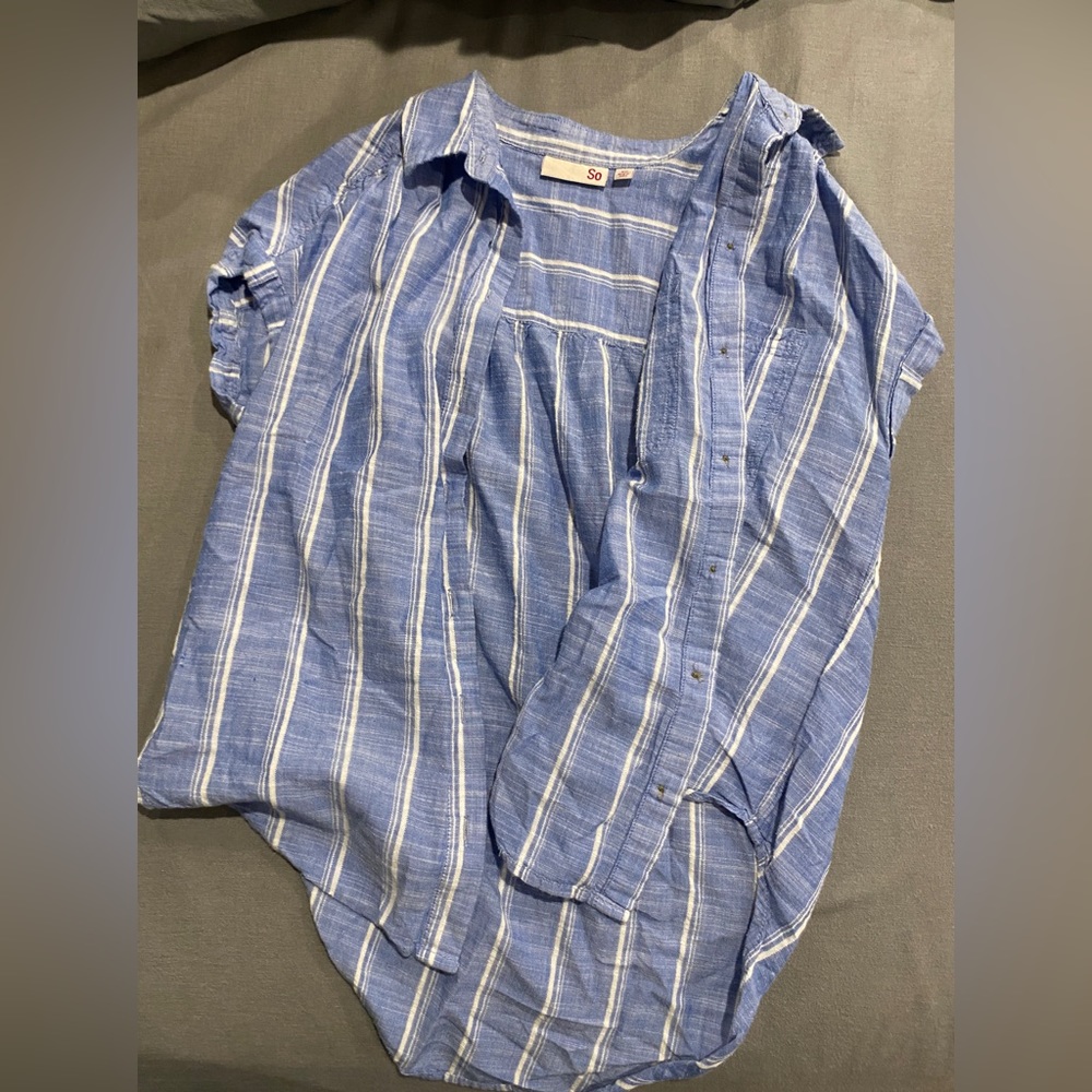 Stripped SO button down t-shirt